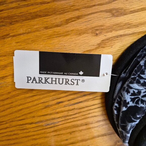 VTG Parkhurst Canada Wool Cloche Hat Black Smokestone Velvet Band Diana Style - Picture 6 of 9